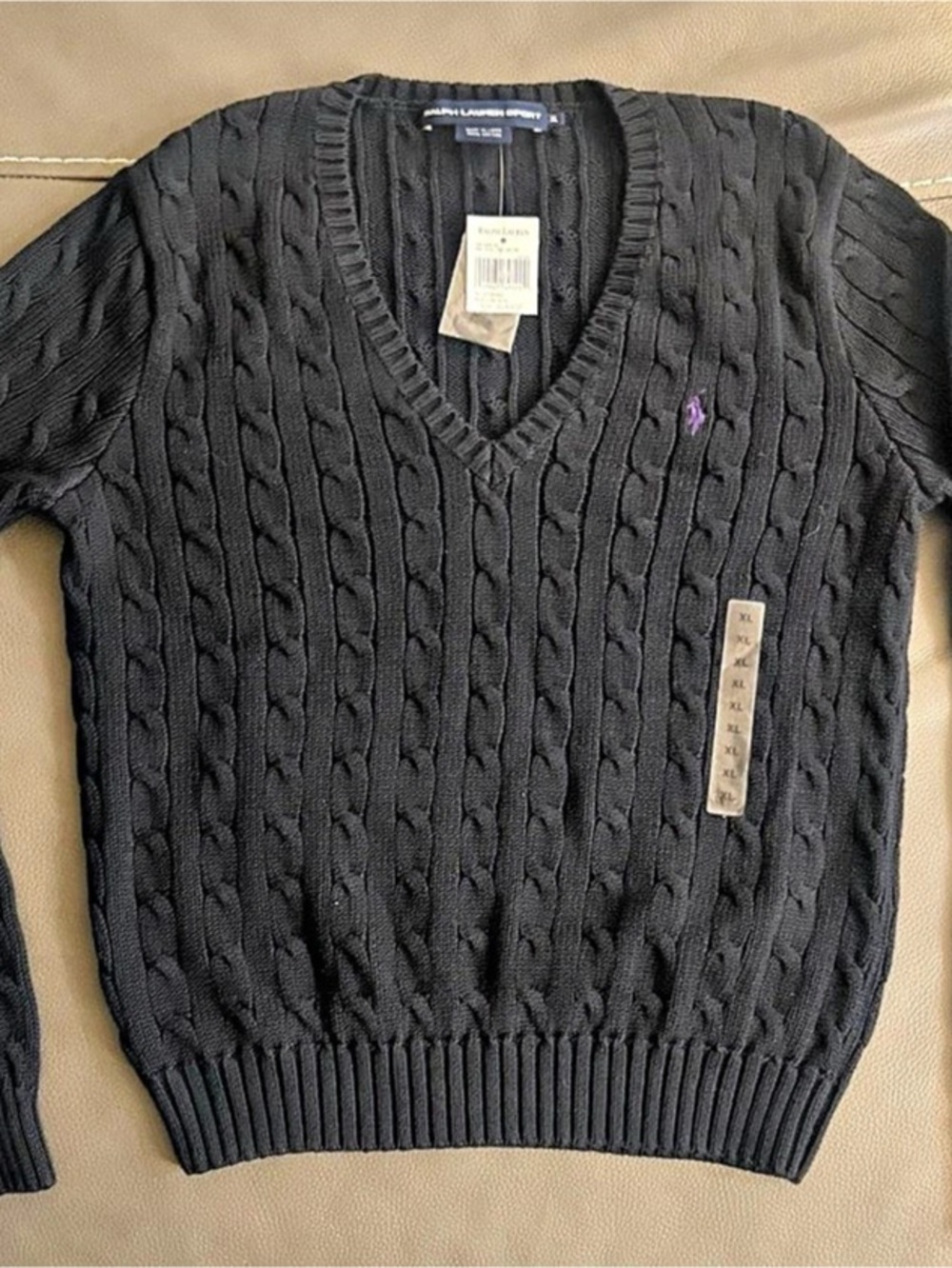 Polo Ralph Lauren Men's Cable Knit V-Neck Sweater NWT